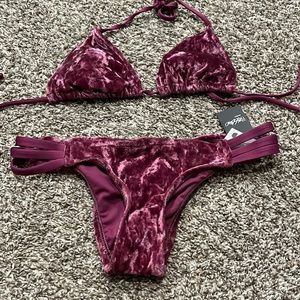 Velvet string bikini